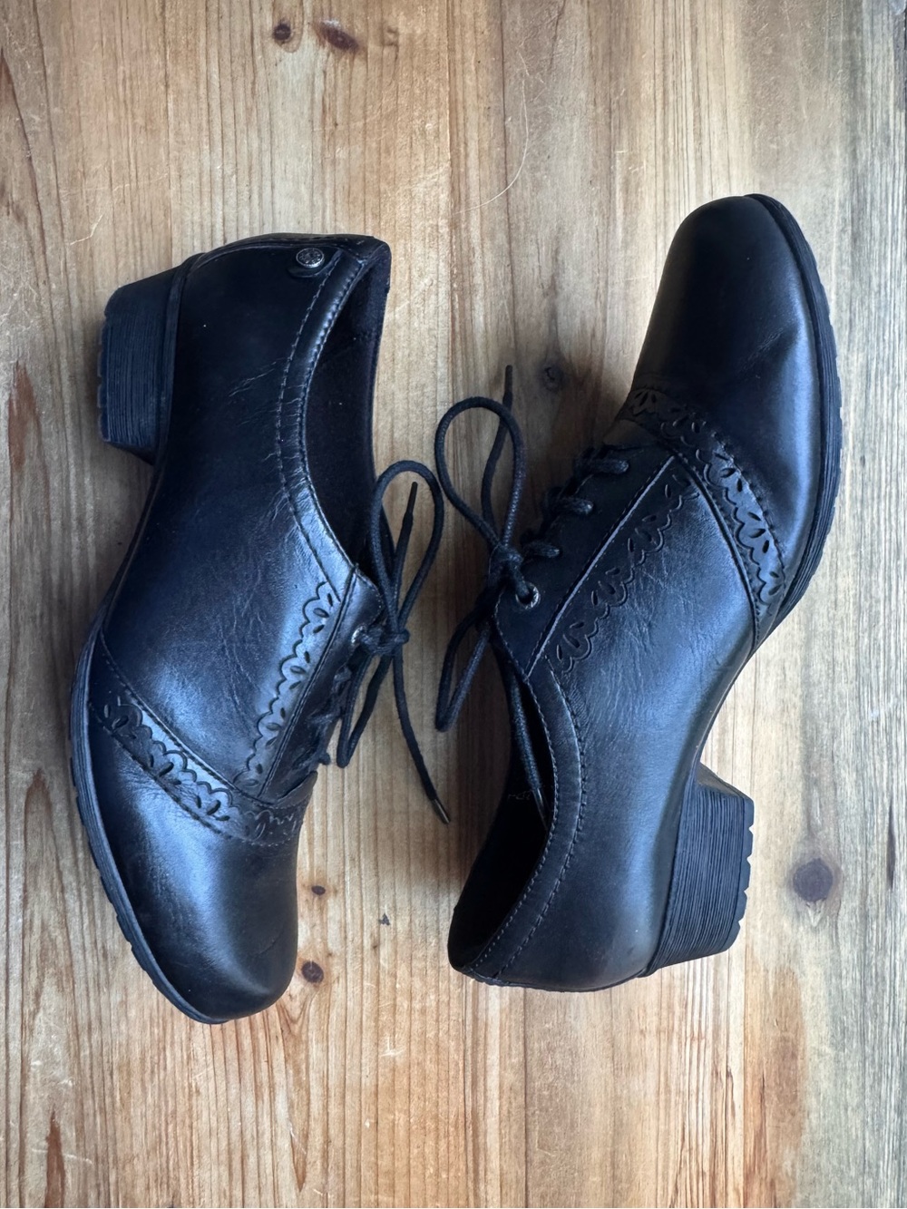 Rockport Cobb Hill Gratasha Oxford Black Leather Lace Up Shoes 8.5 M